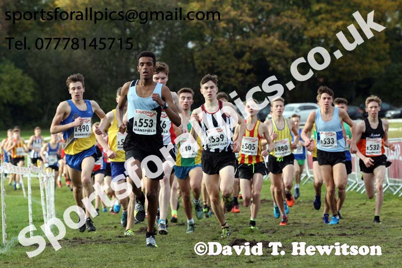 Mens under-17s National Cross Country Relay, Berry Hill Park, Mansfield. Photo:  David T. Hewitson/Sports for All Pics